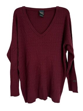 Outlander Torrid Cable Knit Sweater Women’s Size 4X Burgundy Maroon V Neck